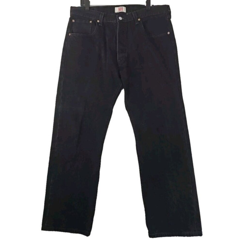 Levi's 501~Men's Size 38/30~ Black Button Fly Straight Leg Original Jeans Cotton